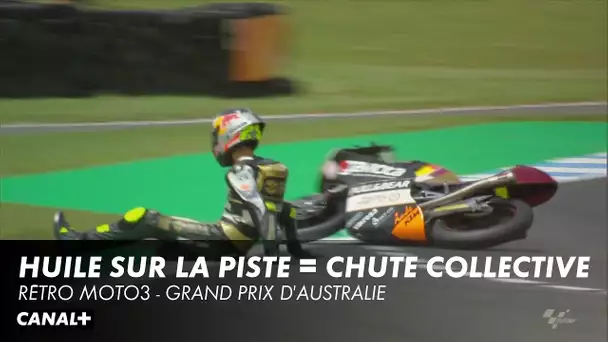 Énorme chute collective à cause d'huile sur la piste en Moto3 - Rétro MotoGP
