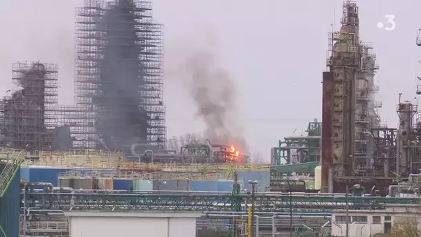 Incendie à la raffinerie Total près du Havre