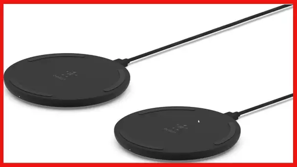 Belkin Wireless Charger (2-Pack) - Qi-Certified 10W Max Fast Charging Pad - Quick Charge Cordless
