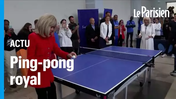 La reine Camilla et Brigitte Macron s'affrontent au ping-pong à Saint-Denis