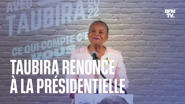 Christiane Taubira annonce mettre fin à sa campagne présidentielle, faute de parrainages suffisants