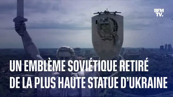 Un emblème soviétique retiré de la plus haute statue d’Ukraine