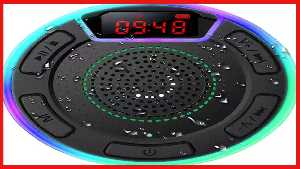 IPX7 Waterproof Speaker, DuoTen Portable Bluetooth 5.0 Wireless Speaker with Suction Cup Shower