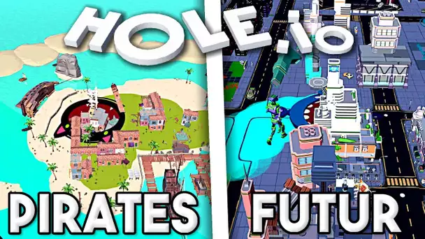 DEUX NOUVELLES MAPS !  (PIRATES ET VILLE FUTURISTE)| HOLE.IO FR