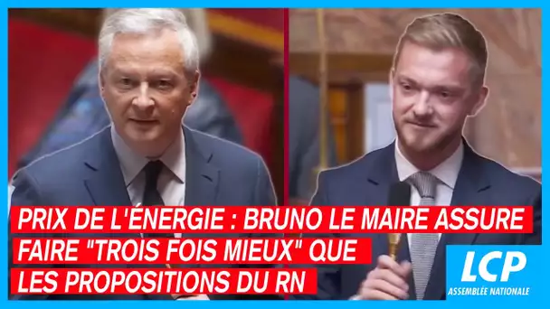 Prix de l'énergie : Bruno Le Maire assure faire "trois fois mieux" que les propositions du RN