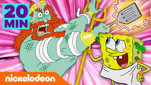 Bob l'éponge | La colère du roi Neptune pendant 20 minutes ! | Nickelodeon France