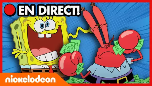 🔴 EN DIRECT : Le marathon des plus grands moments de CUPIDITÉ du capitaine Krab🦀| Nickelodeon France