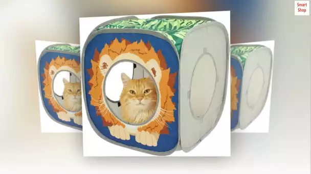Kitty City Jungle Cat Cube Combo, Collapsible Cat Cube, Cat Bed, Tunnel, Cat Toys