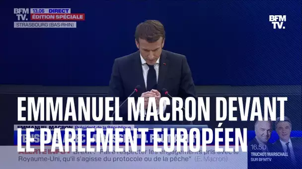 Emmanuel Macron s'exprime devant le Parlement européen