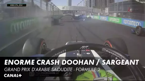 Enorme crash Doohan et Sargeant - Grand Prix d'Arabie Saoudite - Formule 2