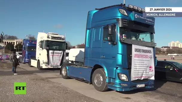 🇩🇪 Allemagne : un cortège de tracteurs et de camions proteste à Munich