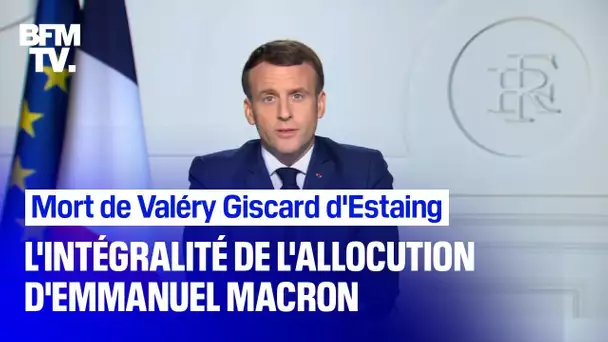 Mort de Valéry Giscard d'Estaing: l'allocution d'Emmanuel Macron en intégralité