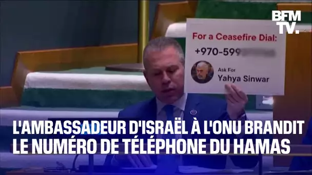 L'ambassadeur d'Israël à l'ONU brandit  le numéro de téléphone du Hamas en pleine Assemblée générale