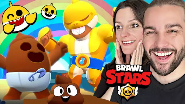 LES SKINS LES PLUS DROLES SUR BRAWL STARS ! SPIKAKA vs BABY SHARK