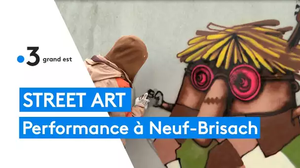 Street art : Ador performe à Neuf-Brisach pour sensibiliser au tri