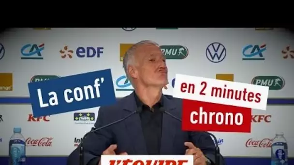 La conf' de presse de Didier Deschamps en 2 minutes chrono - Foot - Bleus