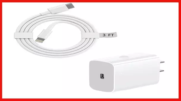 iPhone Super Fast Charger【Apple MFi Certified】 20W Rapid Wall Charger Block PD Adapter USB C to