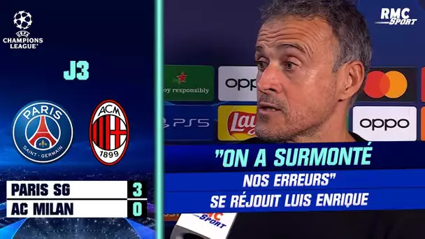 Paris SG 3-0 AC Milan : "On a surmonté nos erreurs", se réjouit Luis Enrique après la victoire