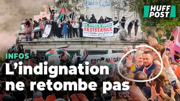 Dans la rues de Paris, encore une foule importante après les frappes sur Rafah