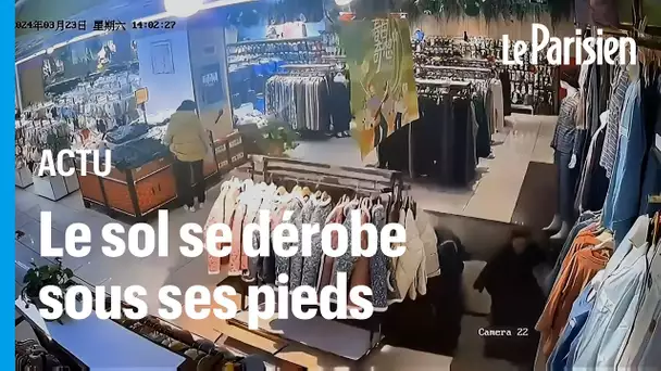 Chine : le sol d'un magasin s'effondre sous les pieds d'une cliente, deux blessés légers