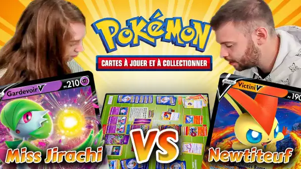 J'AFFRONTE MISS JIRACHI AUX CARTES POKÉMON ! VICTINI V VS GARDEVOIR V !