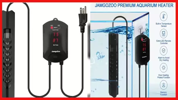 JamgoZoo Aquarium Heater with Thermostat: 100W/200W/300W/500W Fish Tank Heater - Submersible Fresh