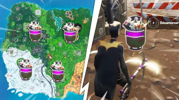 "DÉSAMORCER LES BONBONNES DE GAZ DU JOKER À DES LIEUX-DITS DIFFÉRENTS" (DEFIS BATMAN FORTNITE)