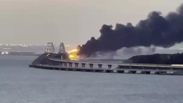 Le pont de Kertch, reliant la Crimée à la Russie, touché par un incendie