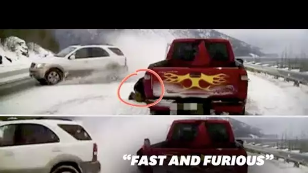 Ce dérapage digne de "Fast and Furious" a bien failli coûter la vie à cet automobiliste
