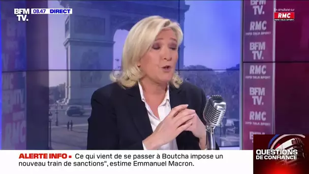 Le Pen détaille son programme sur le plan de l'immigration dans Questions de confiance