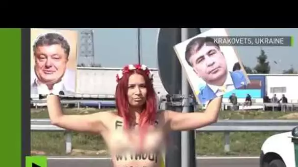 La police ukrainienne arrête une Femen qui manifestait contre le retour de Saakachvili en Ukraine