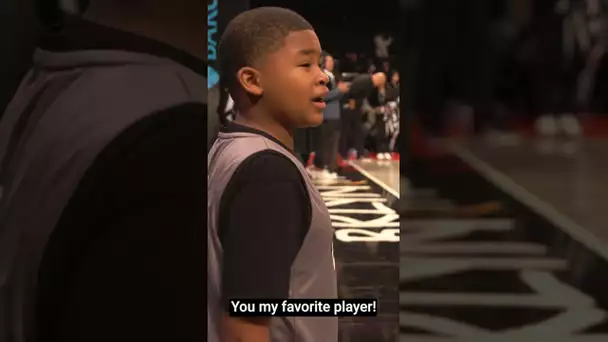 Kevin Durant makes a young fan’s day during pregame! | #Shorts