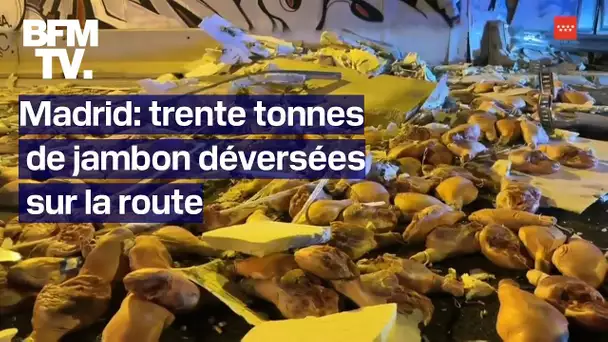 Madrid: trente tonnes de jambon déversées sur la route après un accident de poids lourd