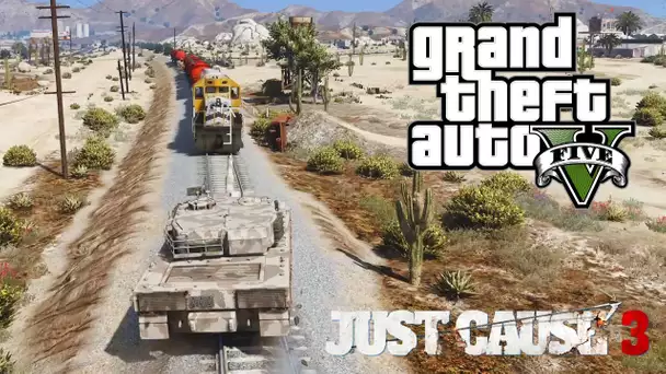 JUST CAUSE 3 VS GTA 5 (Train Experience, explosion etc)