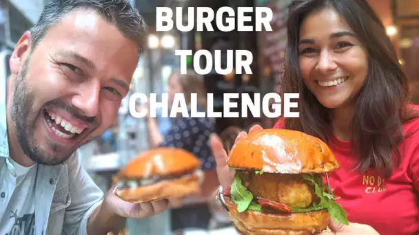 🍔6 BURGERS dans 5 RESTOS:burrata, fried chicken,... "BURGER CHALLENGE TOUR" - VLOG #1051