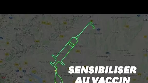 Ce pilote allemand a dessiné une seringue dans le ciel pour sensibiliser au vaccin contre le Covid-