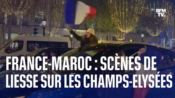 France-Maroc: scènes de liesse sur les Champs-Élysées après la qualification des Bleus en finale