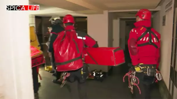 Pompiers en intervention : il aurait dû prendre les escaliers !