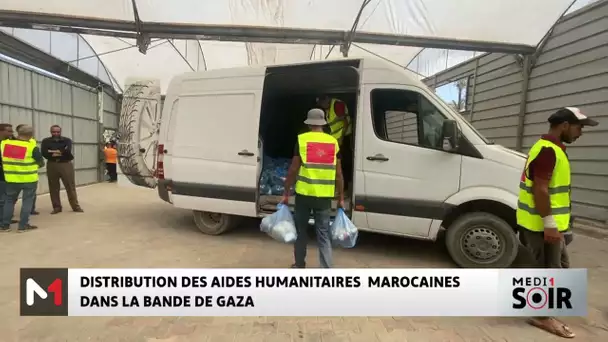 Distribution des aides humanitaires marocaines dans la bande de Gaza