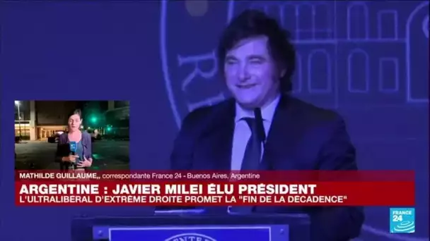 Victoire de Javier Milei : "La première fois qu'un président argentin arrive aussi seul au pouvoir"