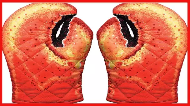 Boston Warehouse Lobster Claw Oven Mitts, One Size, Red