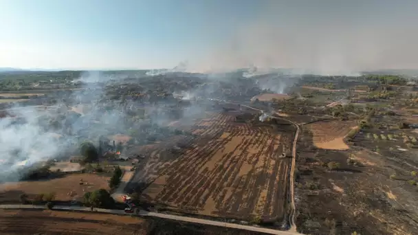 Incendie à Aubais : 350 hectares de végétation brûlés, des maisons et une entreprise détruites