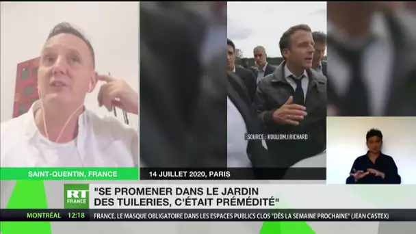 Macron interpellé par un Gilet jaune : «Se promener dans le jardin des Tuileries, c'était prémédité»