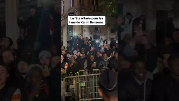 Des centaines de personnes célèbrent le ballon d’or de Karim Benzema à Paris