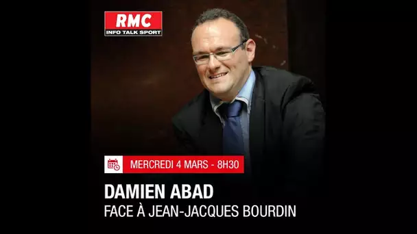 Damien Abad est face à Jean-Jacques Bourdin à 8H30 sur RMC et BFMTV