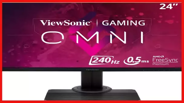 ViewSonic OMNI XG2431 24 Inch 1080p 0.5ms 240Hz Gaming Monitor with AMD FreeSync Premium, Advanced