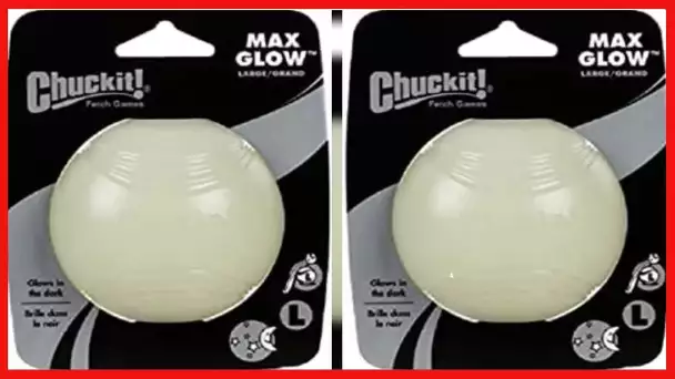 ChuckIt Max Glow Dog Toy Balls, Medium Size, 4 unit