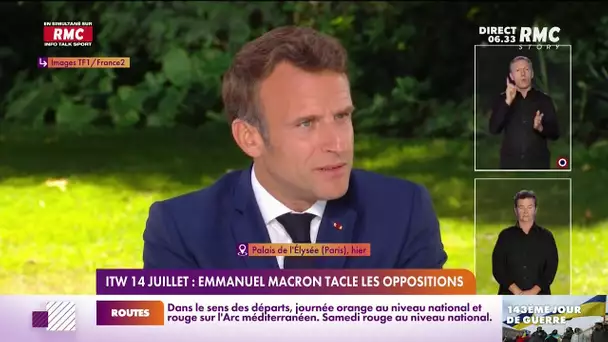 Interview du 14-Juillet: Emmanuel Macron tacle les oppositions