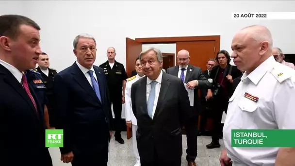 Turquie : le Secrétaire général de l’ONU visite un cargo de céréales
