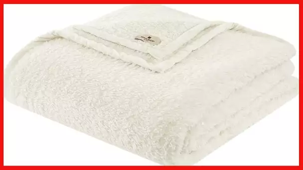 Woolrich Burlington Luxury Berber Blanket Ivory 90*90 Full/Queen Size Premium Soft Cozy Soft Berber